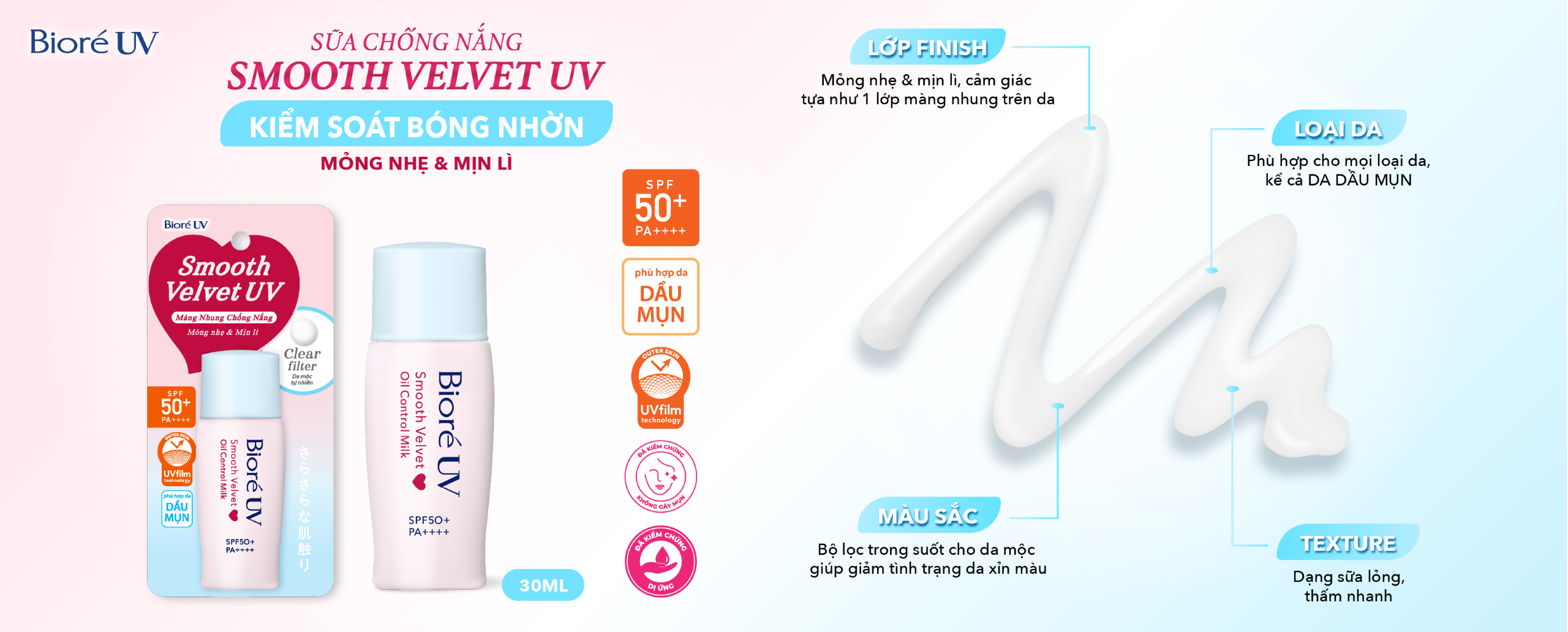 Bioré UV Smooth Velvet - Oil Control Milk